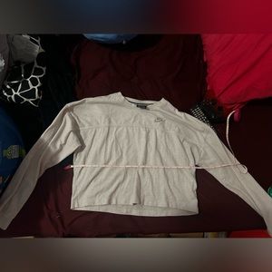 Small beige nike low crop crew long sleeve